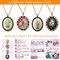 4 Packs Embroidery Kit for Beginners, Shynek 26 Pcs Mini Cross Stitch Kits includes Stamped Embroidery Clothes with Flowers Pattern Embroidery Necklace Pendant Embroidery Hoops and Necklace Chains